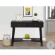 Flynn Black 2 Drawer Console Table