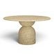 Cynthia Light Emperador and Walnut Outdoor 54" Round Marble Top Dining Table