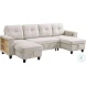 Ansley 3 Piece Beige Sectional