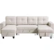 Ansley 3 Piece Beige Sectional