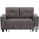 Ansley Dark Brown Loveseat with Pull Out Bed