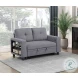 Ansley Gray Loveseat with Pull Out Bed