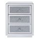 Noralie Silver and Gray Rectangular Night Table with 3 Drawers
