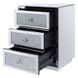 Noralie Silver and Gray Rectangular Night Table with 3 Drawers