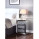 Noralie Silver and Gray Rectangular Night Table with 3 Drawers