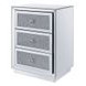 Noralie Silver and Gray Rectangular Night Table with 3 Drawers