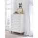 Chelsea White and Gold 5 Drawer Chest