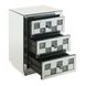 Noralie Silver and Gray Rectangular Glass Top Accent Table
