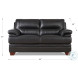 Calizor Black Top Grain Leather Living Room Set