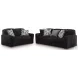 Midnight Madness Onyx Black Living Room Set