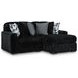 Midnight Madness Onyx 2 Piece Modular Sectional with Chaise