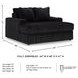 Midnight Madness Onyx Black Oversized Chaise
