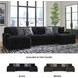Midnight Madness Onyx Black 3 Piece Sectional with LAF Chaise