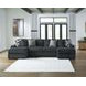 Midnight Madness Gunmetal 3 Piece Double Chaise Sectional with Armless Loveseat