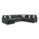 Midnight Madness Gunmetal 4 Piece LAF Chaise Sectional