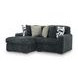 Midnight Madness Gunmetal 2 Piece Chaise Sectional