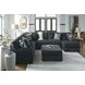 Midnight Madness Gunmetal 5 Piece Chaise Sectional