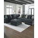 Midnight Madness Gunmetal 5 Piece Chaise Sectional