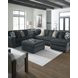 Midnight Madness Gunmetal 5 Piece Chaise Sectional