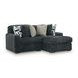 Midnight Madness Gunmetal 2 Piece Sectional with Chaise