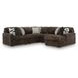 Midnight Madness Chocolate 5 Piece Modular Sectional with Chaise