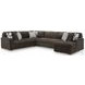Midnight Madness Chocolate Brown 4 Piece Sectional with RAF Chaise