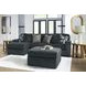 Midnight Madness Gunmetal 3 Piece Chaise Sectional