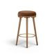Oodle Bronze and Light Walnut Performance Vegan Mohair Upholstered Bar Stool