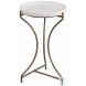 McGowan Brushed Gold And White Marble Accent Table