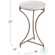 McGowan Brushed Gold And White Marble Accent Table