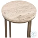 Lucia Antique Brass And Beige Accent Table