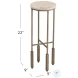 Lucia Antique Brass And Beige Accent Table