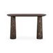 Braya Dark Brown Oval Concrete Top Console Table