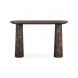 Braya Dark Brown Oval Concrete Top Console Table