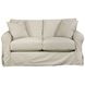 Sutton Sand Slip Cover Rounded Arms Loveseat
