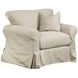 Sutton Sand Slip Cover Rounded Arms Living Room Set
