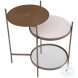 Felicity Brushed Gold And White Marble Accent Table