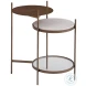 Felicity Brushed Gold And White Marble Accent Table
