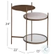 Felicity Brushed Gold And White Marble Accent Table