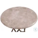 Leila Antique Brass And Creamy Beige Accent Table