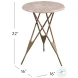 Leila Antique Brass And Creamy Beige Accent Table