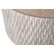 Lorenzo White Wash and Natural Round Travertine Top Coffee Table