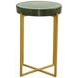 Marilee Rich Green and Sleek Brushed Gold Round Glass Top Accent Table