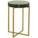 Marilee Rich Green and Sleek Brushed Gold Round Glass Top Accent Table