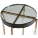 Marilee Gold And Cast Glass Round Accent Table