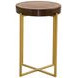 Marilee Vibrant Red and Sleek Brushed Gold Round Glass Top Accent Table