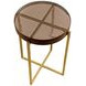 Marilee Vibrant Red and Sleek Brushed Gold Round Glass Top Accent Table