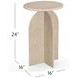 Abbey Feather Beige Round Marble Top Accent Table