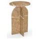 Abbey Amber Brown Round Marble Top Accent Table
