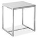 Isolde White and Brushed Nickel Rectangular Marble Top End Table